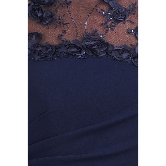 NWT JS Collections Women's Laney Soutache Yoke Gown in Navy Size 6 - Picture 7 of 16